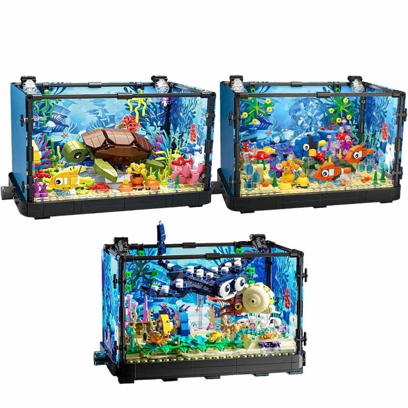 조명이 포함된 어항 빌딩 블록 세트, 수족관, 해양 거 - Aquarium Marine Lights 리뷰 및 가격