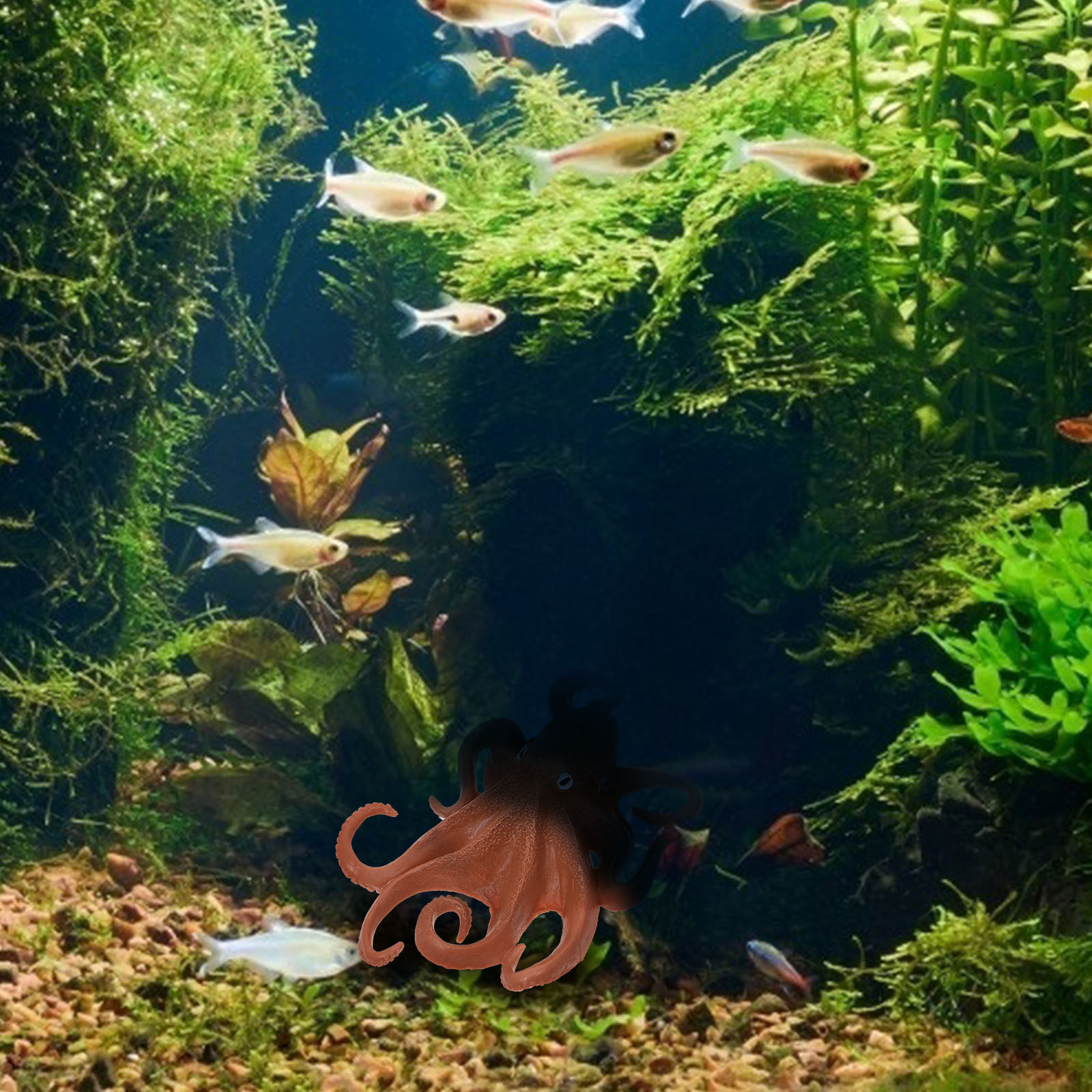실감 나는 문어 모형, 플라스틱 해양 동물 모형, 수족 - Marine Aquarium 리뷰 및 가격